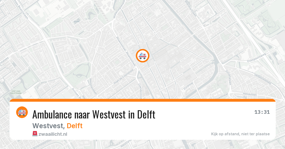 Ambulance naar Westvest in Delft — 19 mei 2026