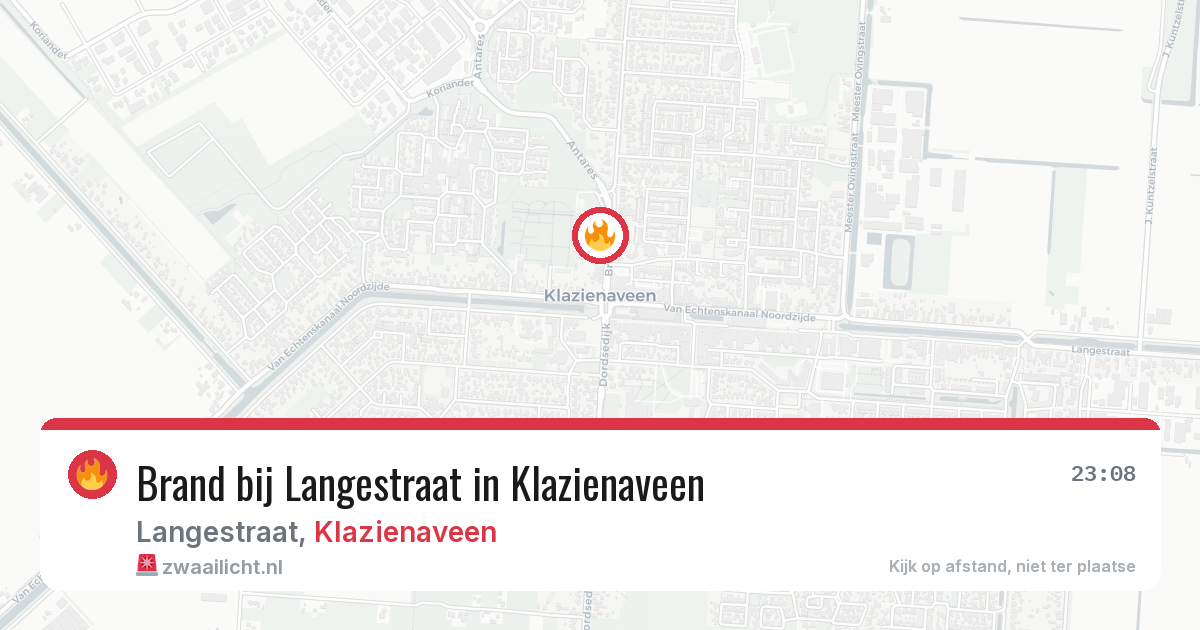 Brand bij Langestraat in Klazienaveen — 3 mrt 2026