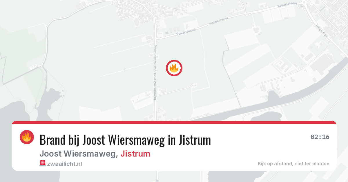 Brand bij Joost Wiersmaweg in Jistrum — 20 jun 2026
