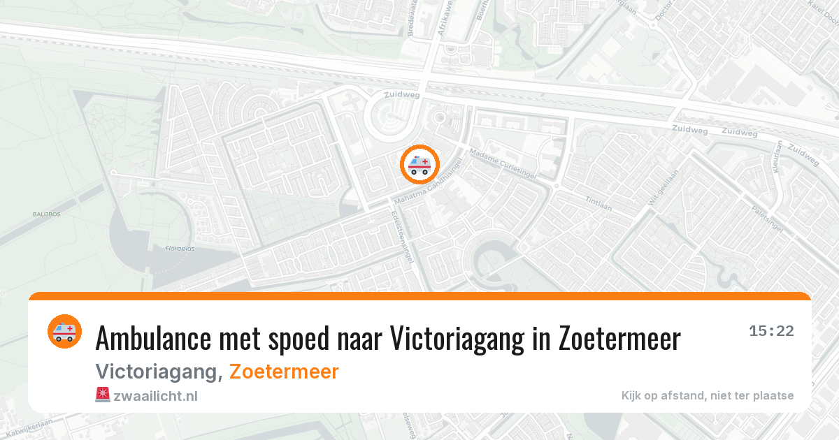Ambulance met spoed naar Victoriagang in Zoetermeer — 1 mei 2026