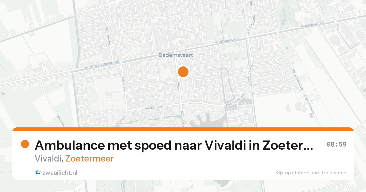 Ambulance met spoed naar Vivaldi in Zoetermeer — 22 aug 2026