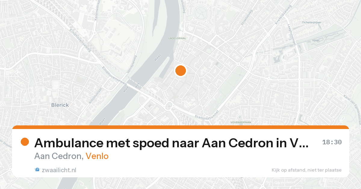 Ambulance met spoed naar Aan Cedron in Venlo — 15 aug 2026