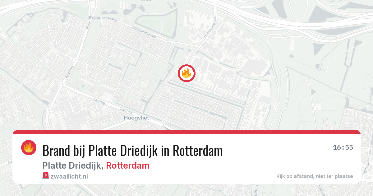 Brand bij Platte Driedijk in Rotterdam — 21 jun 2026