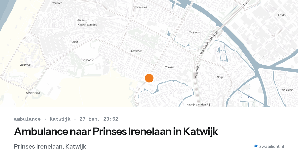 Ambulance naar Prinses Irenelaan in Katwijk — 27 feb 2026