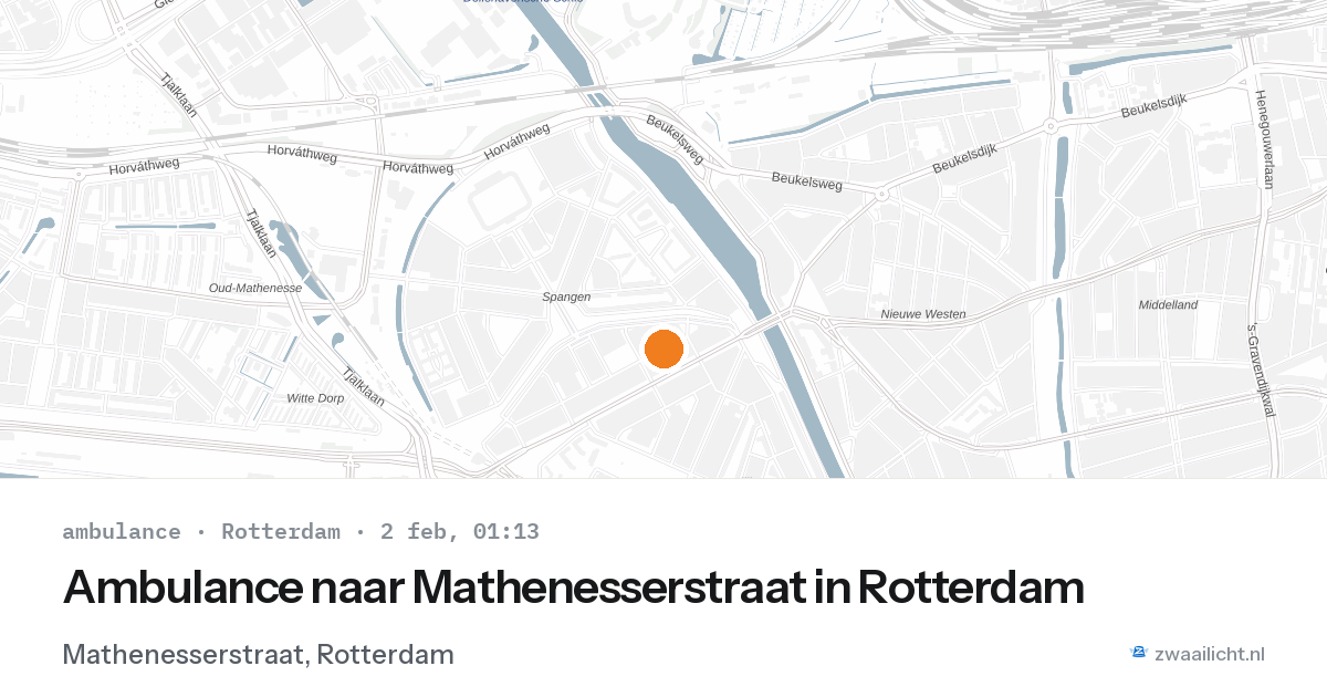 Ambulance naar Mathenesserstraat in Rotterdam — 2 feb 2026