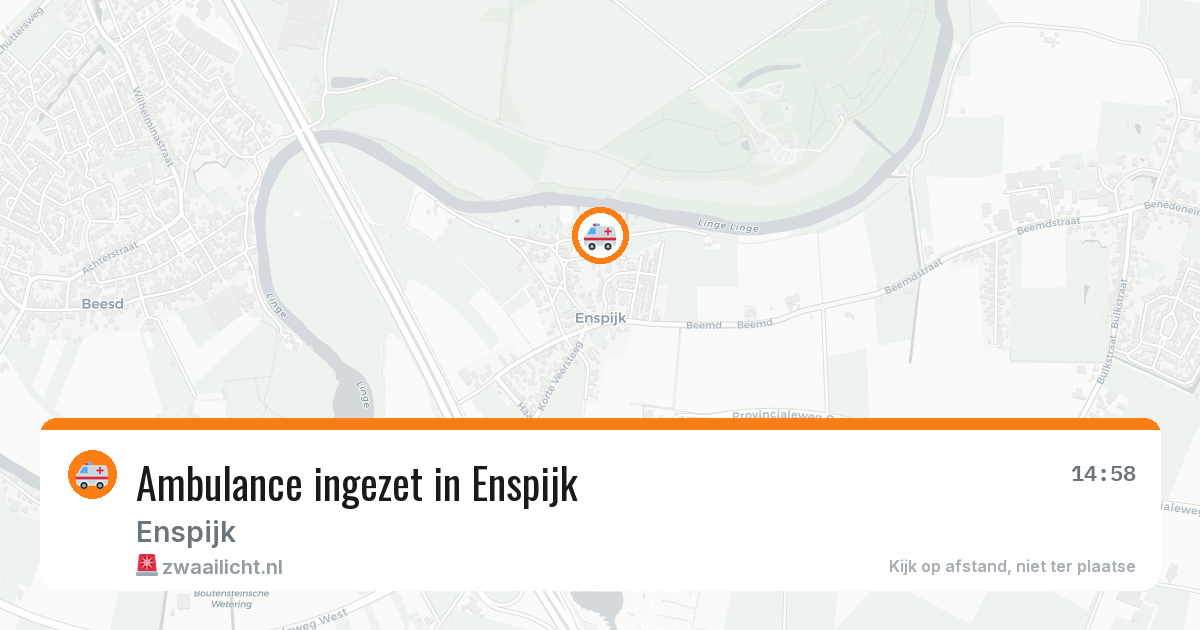Ambulance ingezet in Enspijk — 26 mei 2026