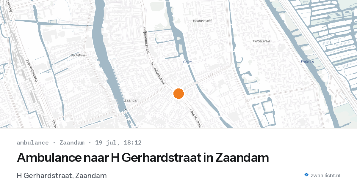 Ambulance naar H Gerhardstraat in Zaandam — 19 jul 2026