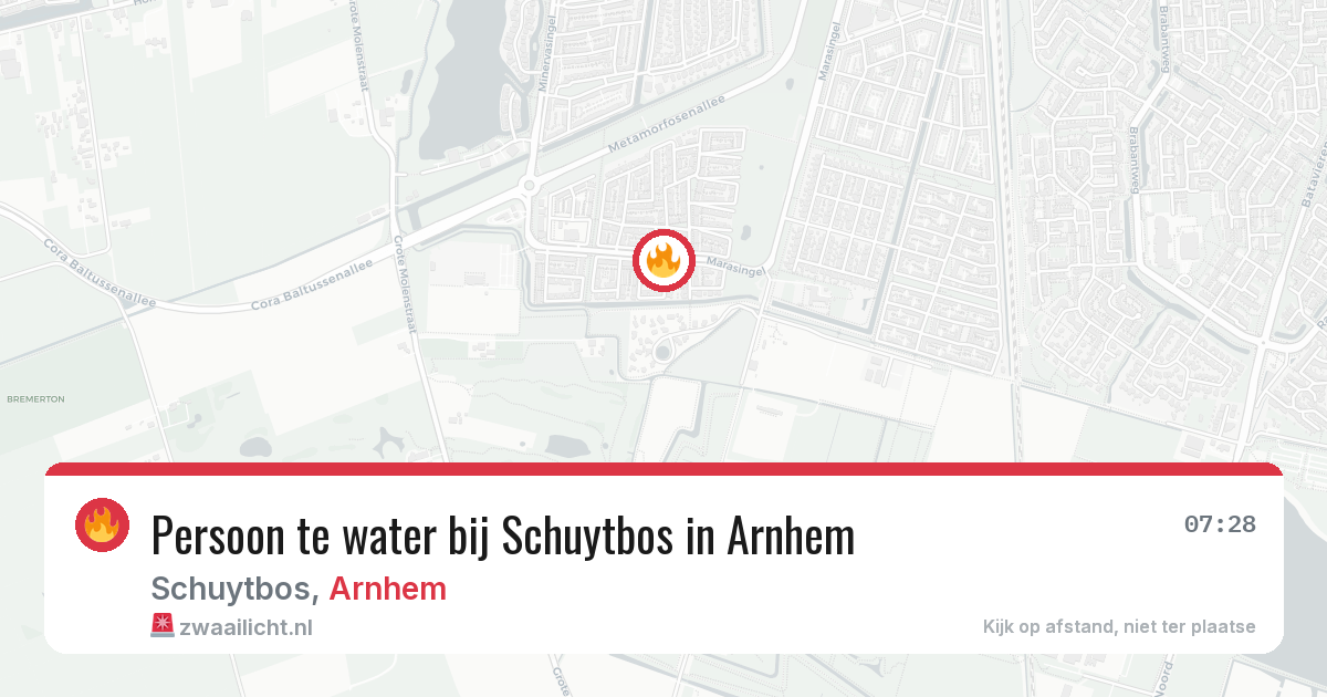 Persoon te water bij Schuytbos in Arnhem — 27 jul 2026