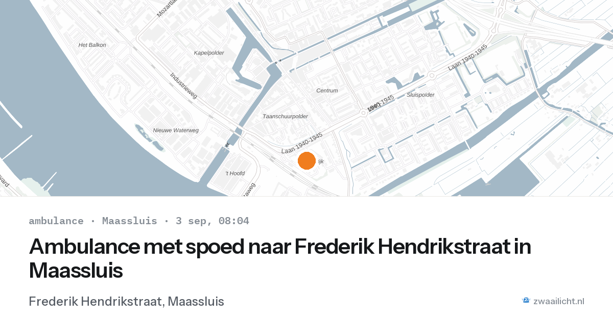 Ambulance met spoed naar Frederik Hendrikstraat in Maassluis — 3 sep 2026