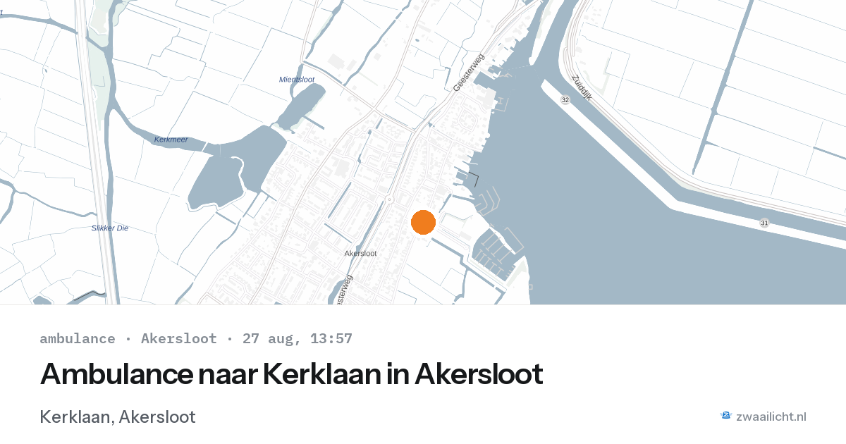Ambulance naar Kerklaan in Akersloot — 27 aug 2026