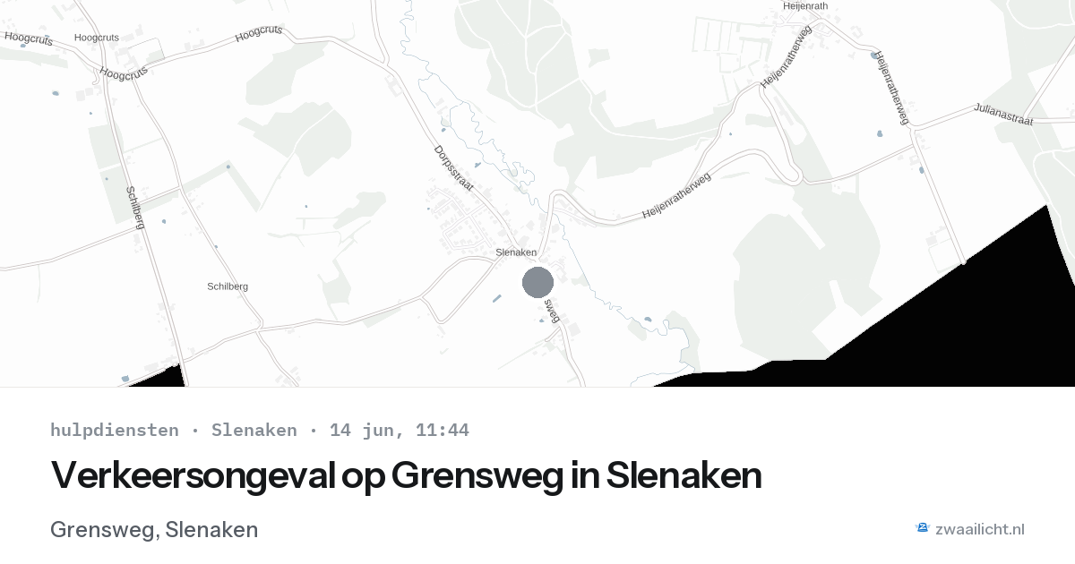 Verkeersongeval op Grensweg in Slenaken — 14 jun 2026