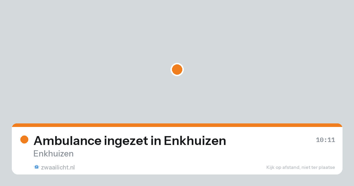 Ambulance ingezet in Enkhuizen — 21 aug 2026