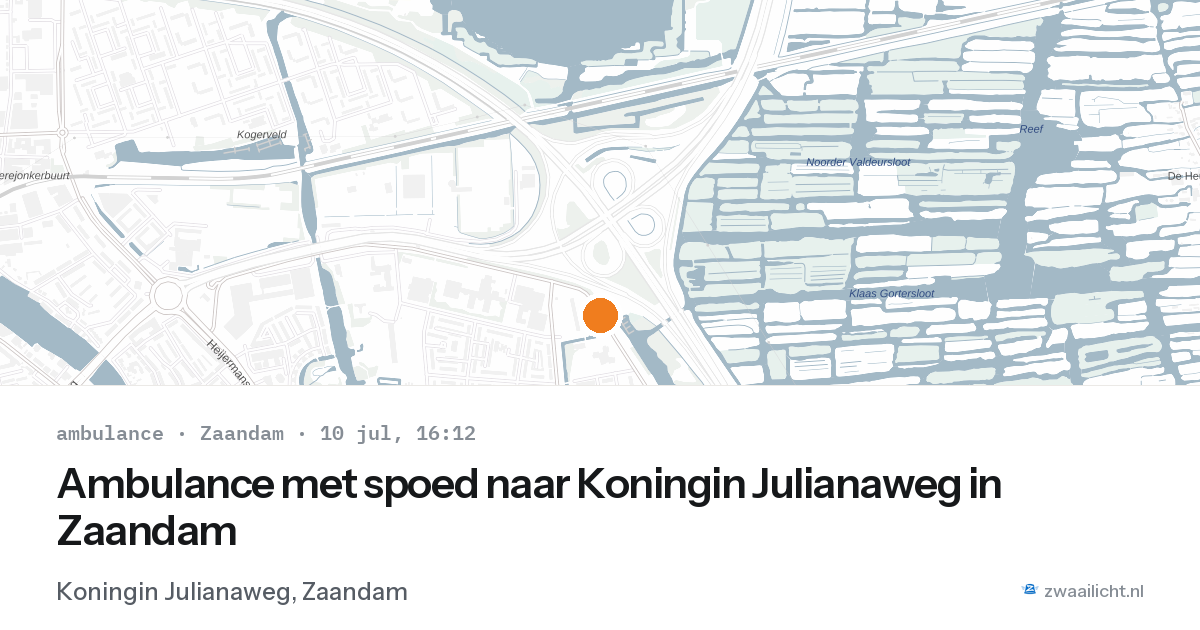 Ambulance met spoed naar Koningin Julianaweg in Zaandam — 10 jul 2026