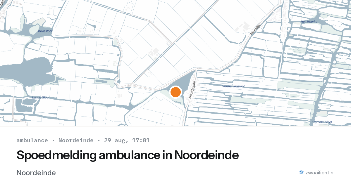 Spoedmelding ambulance in Noordeinde — 29 aug 2026