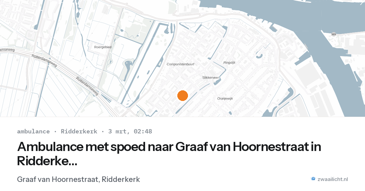 Ambulance met spoed naar Graaf van Hoornestraat in Ridderkerk — 3 mrt 2026