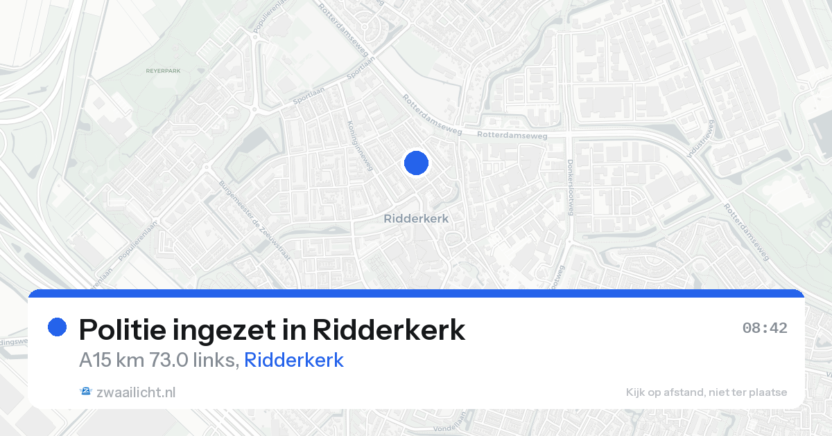 Politie ingezet in Ridderkerk — 11 apr 2026 | 🚨 Zwaailicht.nl
