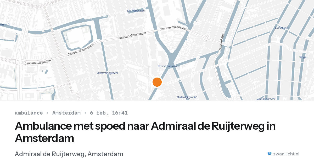 Ambulance met spoed naar Admiraal de Ruijterweg in Amsterdam — 6 feb 2026