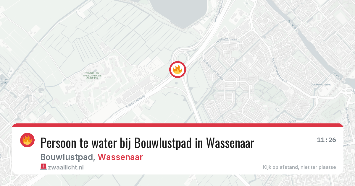 Persoon te water bij Bouwlustpad in Wassenaar — 29 jul 2026