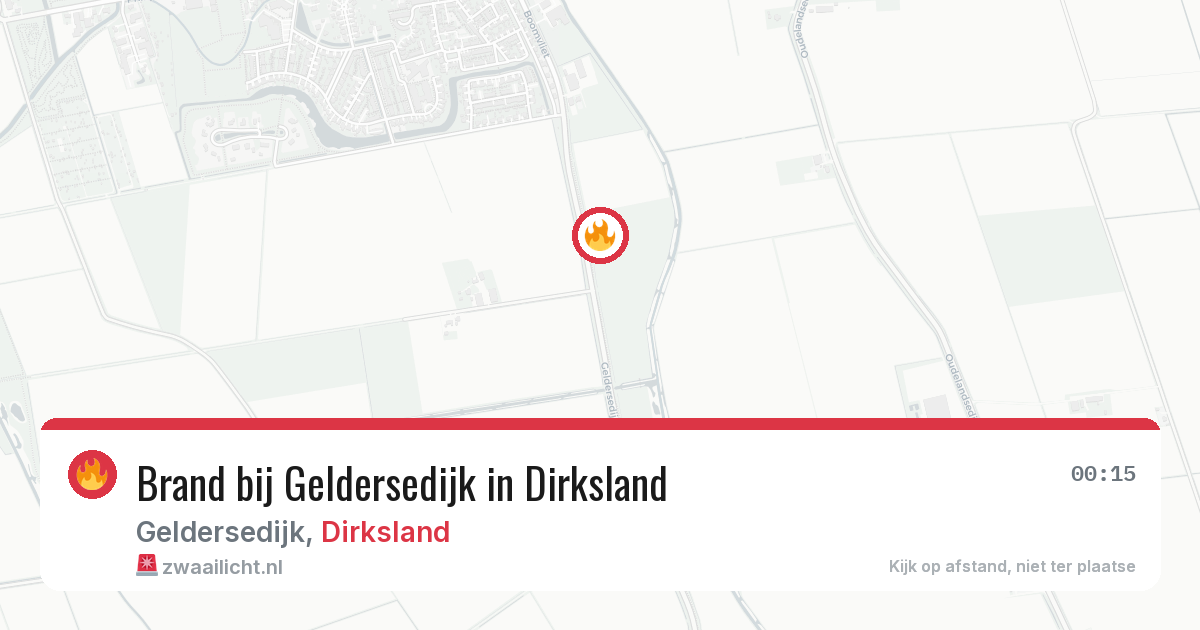 Brand bij Geldersedijk in Dirksland — 11 aug 2026