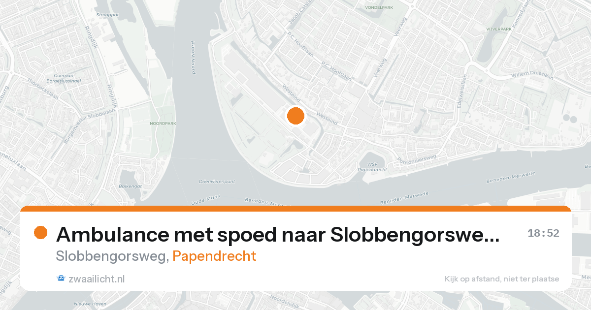 Ambulance met spoed naar Slobbengorsweg in Papendrecht — 22 mrt 2026