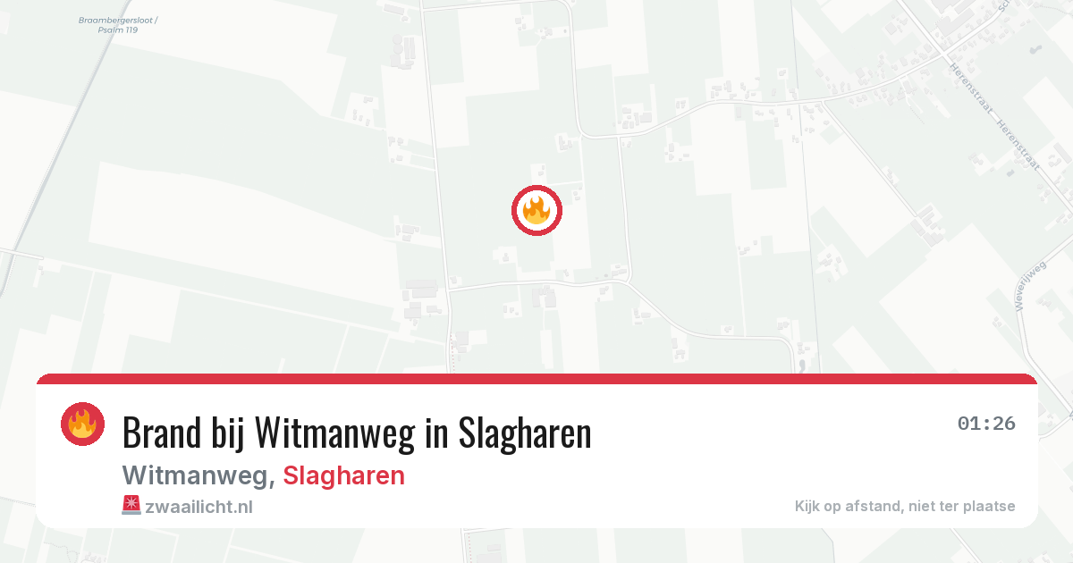 Brand bij Witmanweg in Slagharen — 1 aug 2026