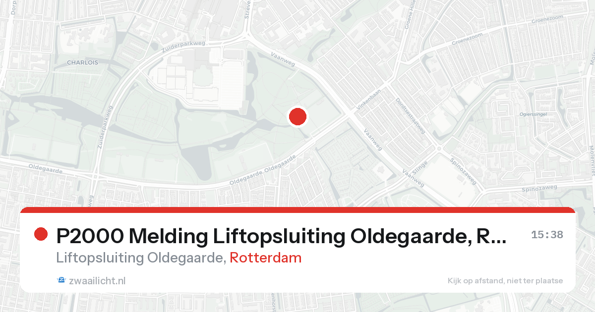 P2000 Melding Liftopsluiting Oldegaarde, Rotterdam — 7 feb 2026