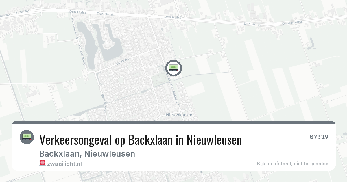Verkeersongeval op Backxlaan in Nieuwleusen — 11 mei 2026