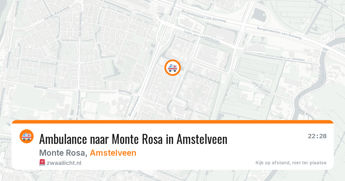 Ambulance naar Monte Rosa in Amstelveen — 23 jun 2026