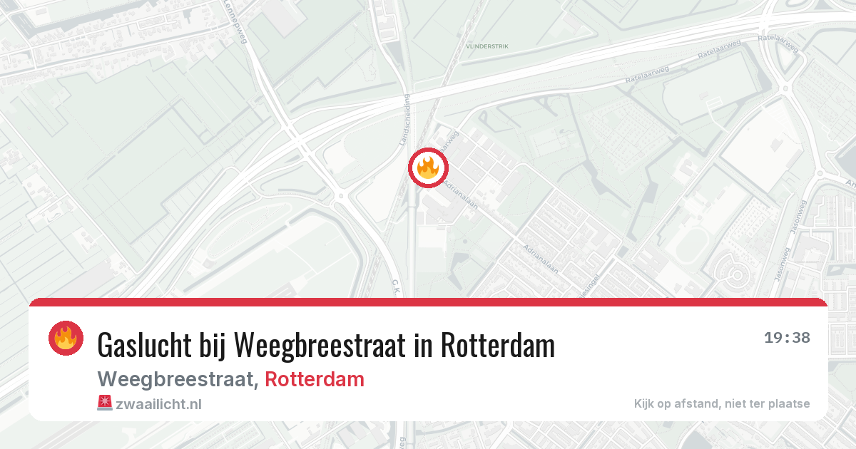 Gaslucht bij Weegbreestraat in Rotterdam — 13 apr 2026