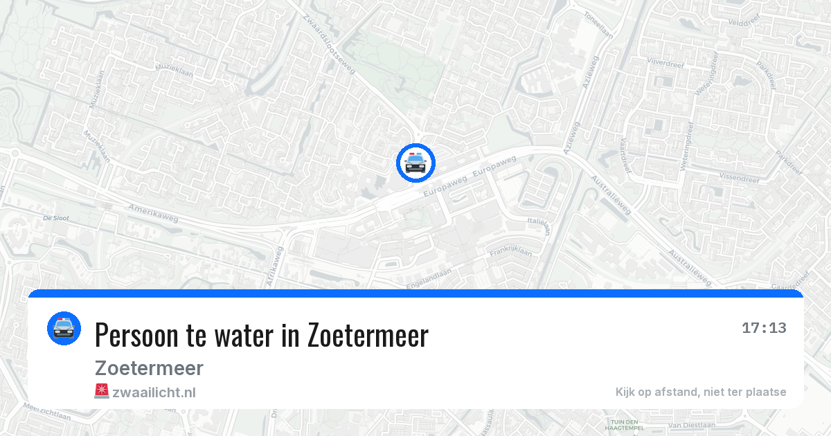 Persoon te water in Zoetermeer — 19 jun 2026