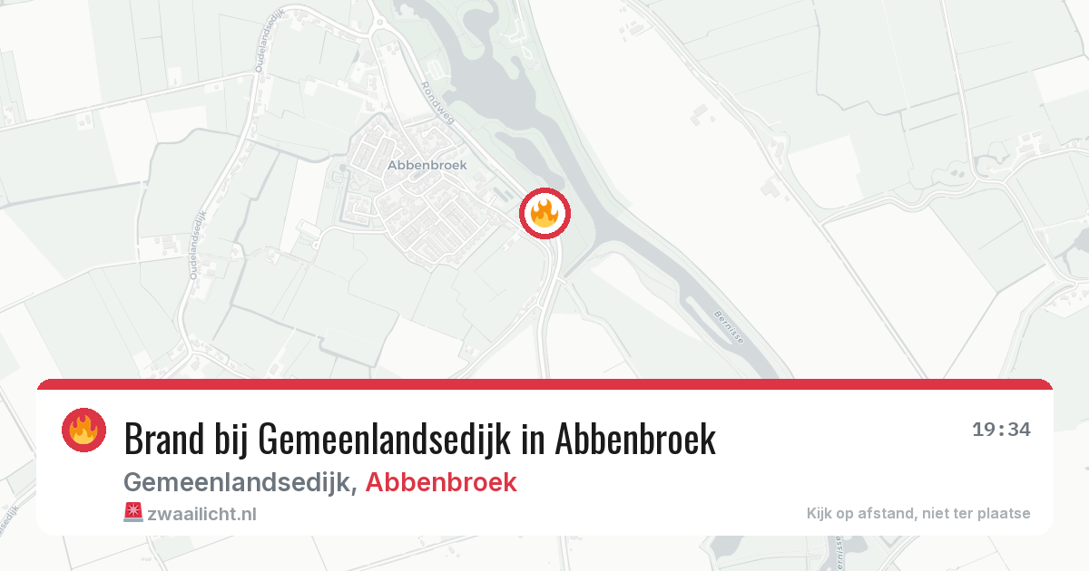 Brand bij Gemeenlandsedijk in Abbenbroek — 6 jul 2026