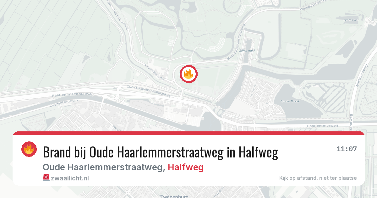 Brand bij Oude Haarlemmerstraatweg in Halfweg — 29 jun 2026