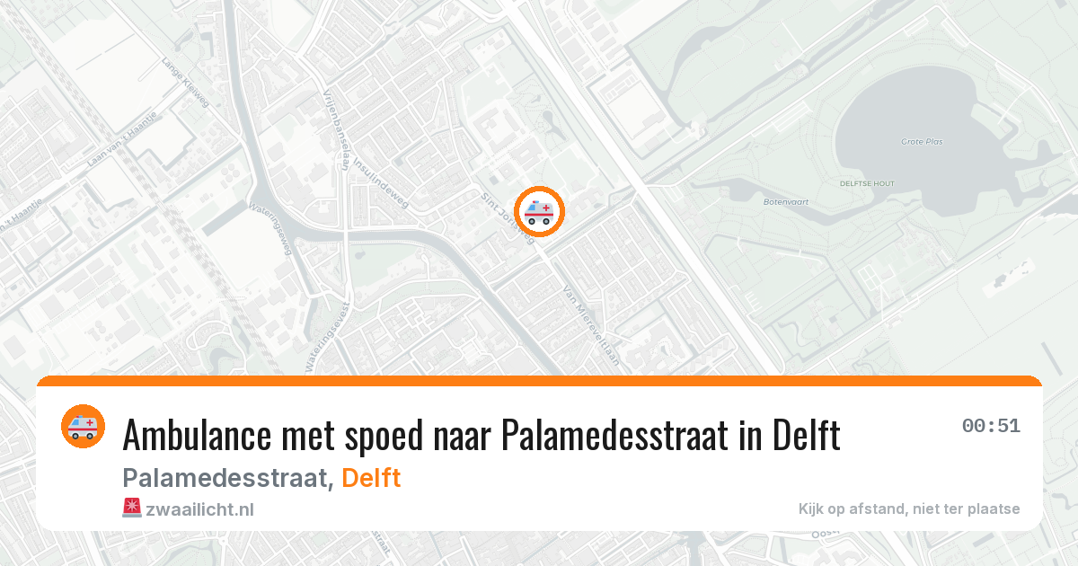 Ambulance met spoed naar Palamedesstraat in Delft — 9 jun 2026