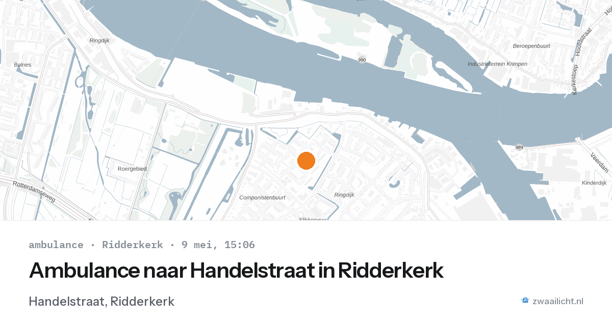 Ambulance naar Handelstraat in Ridderkerk — 9 mei 2026