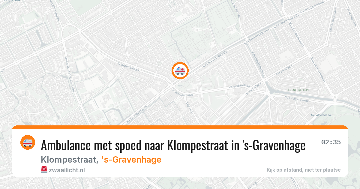 Ambulance met spoed naar Klompestraat in 's-Gravenhage — 27 jun 2026