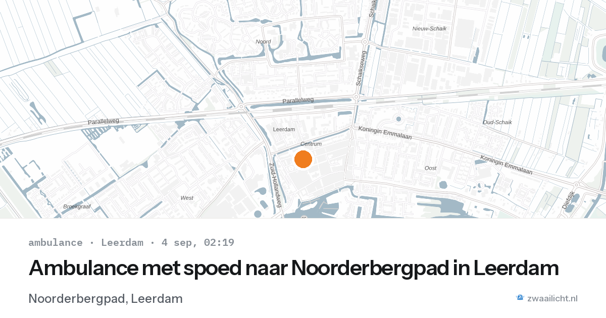 Ambulance met spoed naar Noorderbergpad in Leerdam — 4 sep 2026
