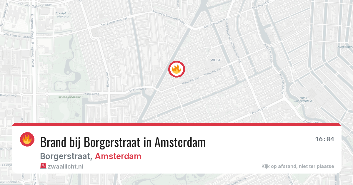 Brand bij Borgerstraat in Amsterdam — 7 jun 2026