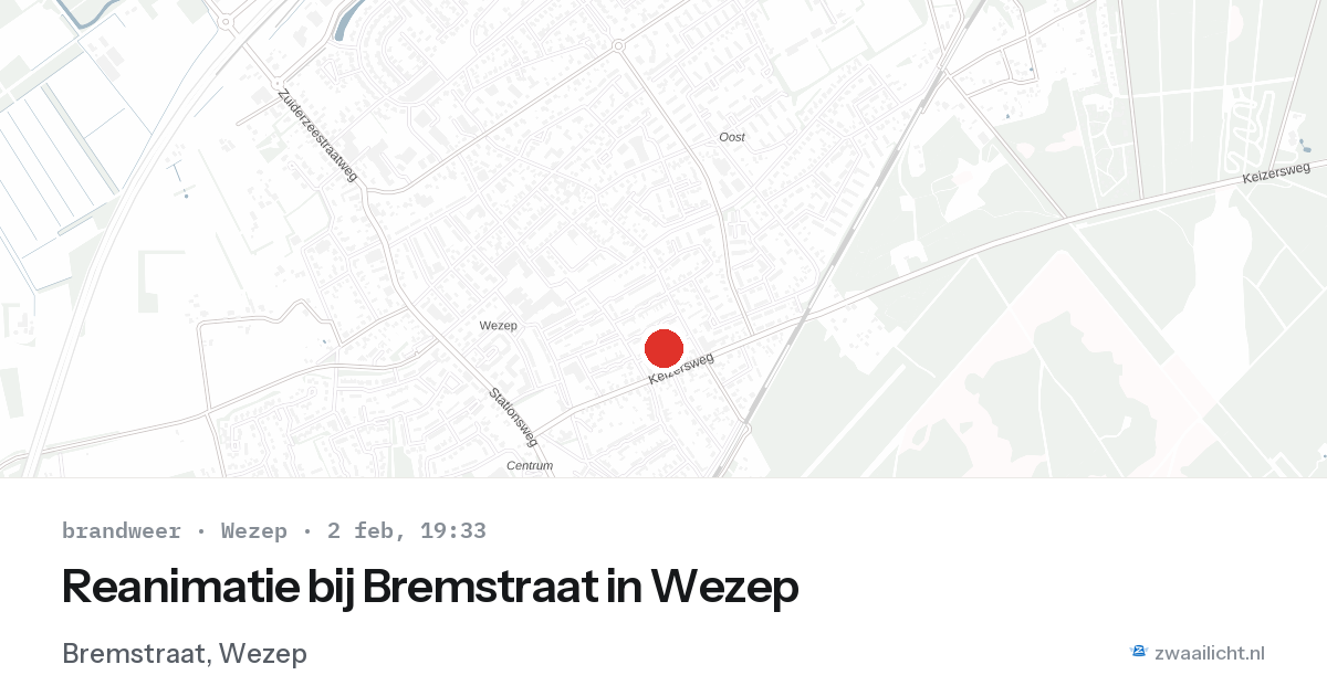 Reanimatie bij Bremstraat in Wezep — 2 feb 2026