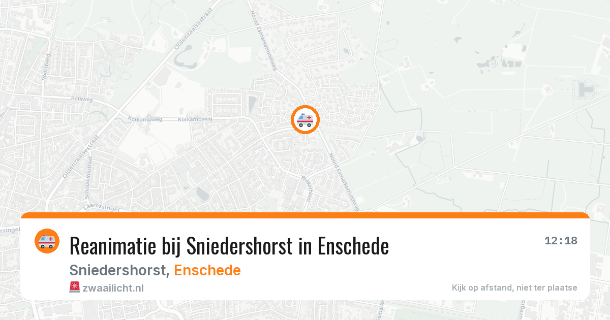 Reanimatie bij Sniedershorst in Enschede — 28 apr 2026