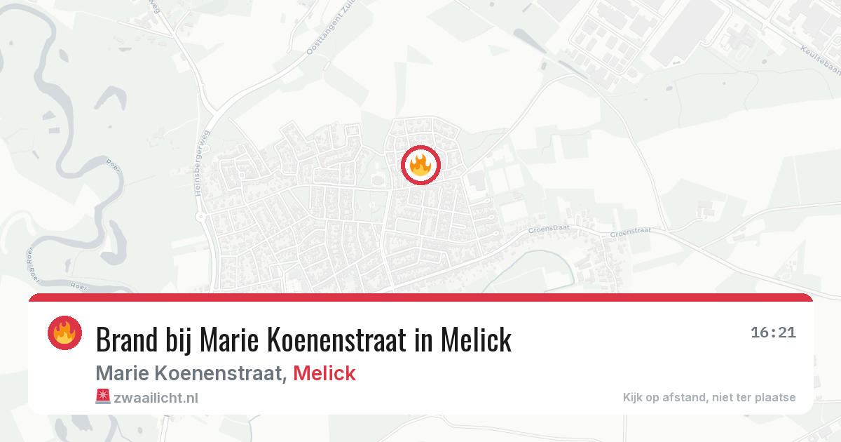 Brand bij Marie Koenenstraat in Melick — 23 feb 2026