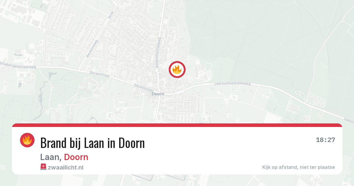 Brand bij Laan in Doorn — 9 aug 2026