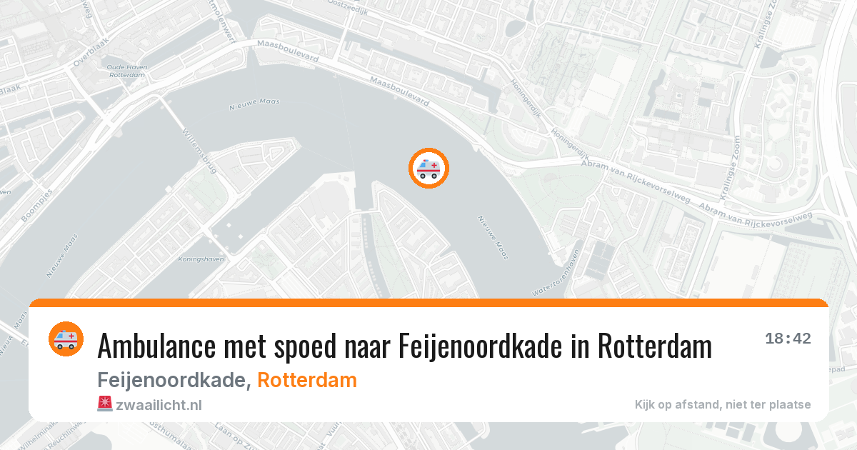 Ambulance met spoed naar Feijenoordkade in Rotterdam — 4 jul 2026