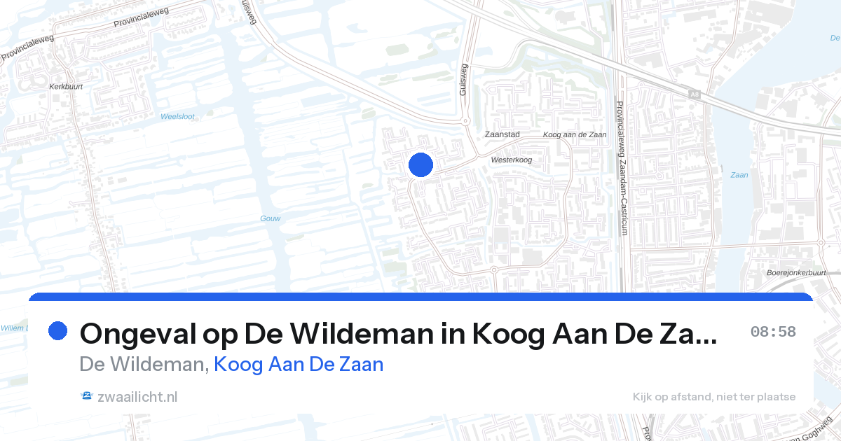 Ongeval op De Wildeman in Koog Aan De Zaan — 27 aug 2026