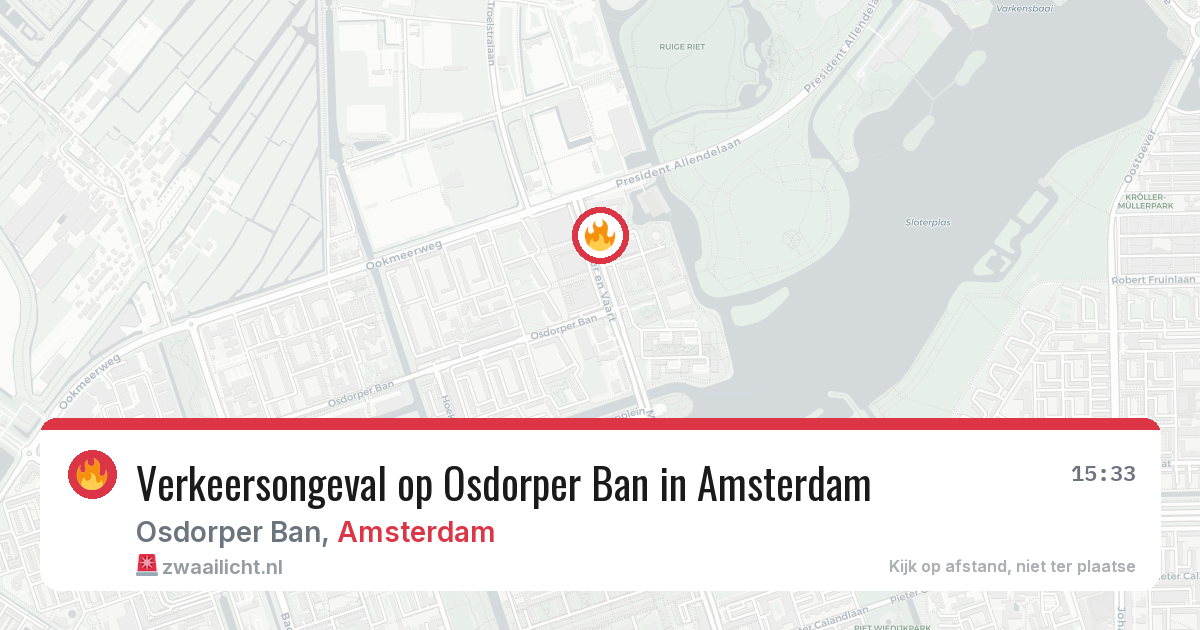 Verkeersongeval op Osdorper Ban in Amsterdam — 10 jun 2026