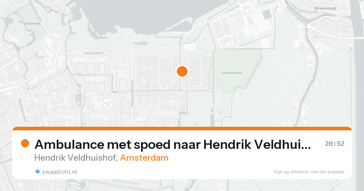 Ambulance met spoed naar Hendrik Veldhuishof in Amsterdam — 22 aug 2026