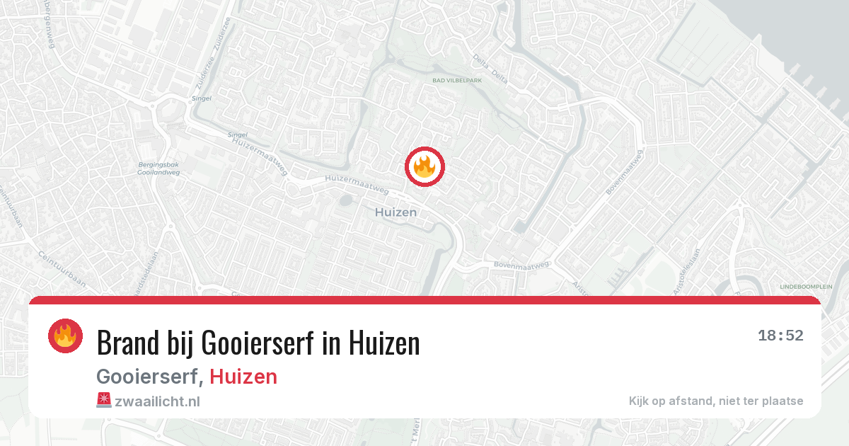Brand bij Gooierserf in Huizen — 16 mrt 2026