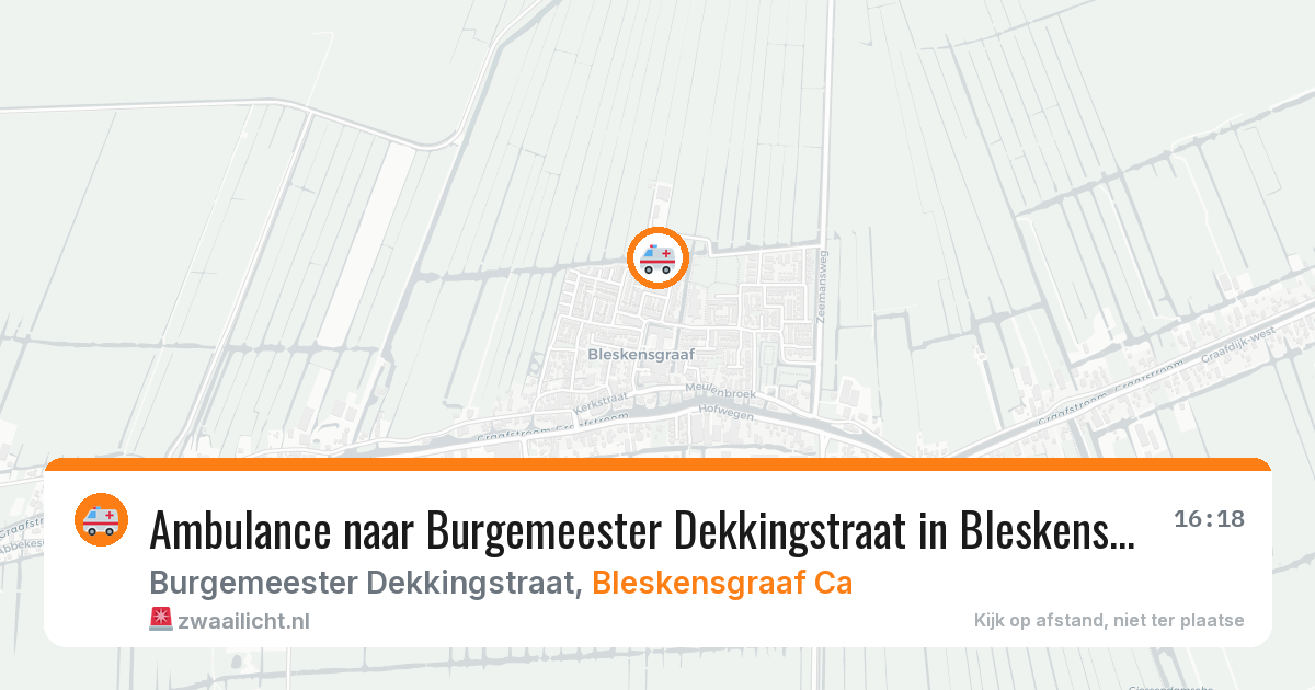 Ambulance naar Burgemeester Dekkingstraat in Bleskensgraaf Ca — 27 apr 2026