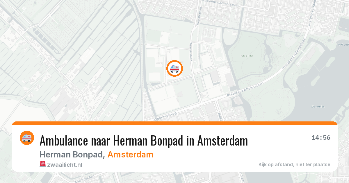 Ambulance naar Herman Bonpad in Amsterdam — 8 feb 2026