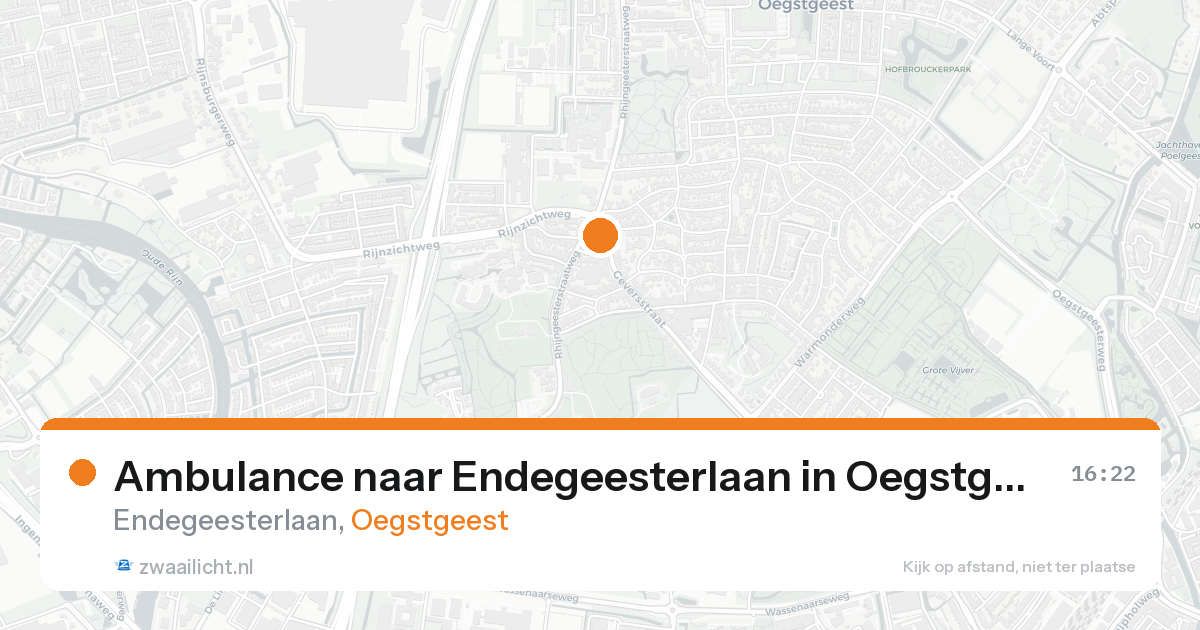 Ambulance naar Endegeesterlaan in Oegstgeest — 21 aug 2026