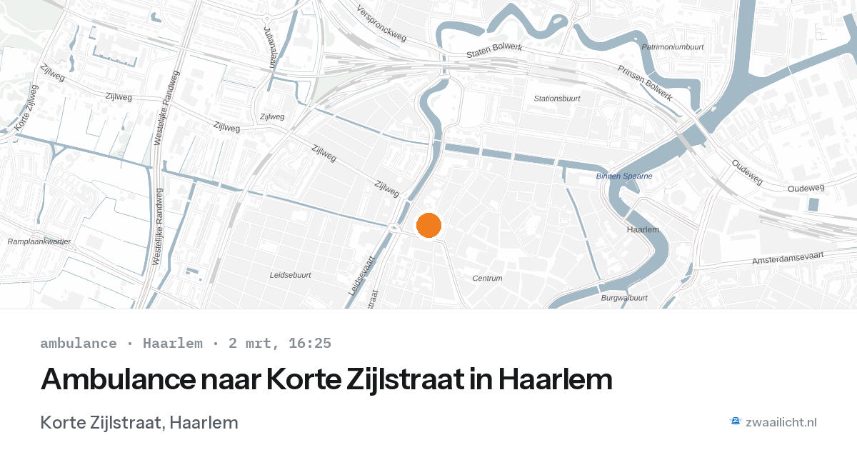 Ambulance naar Korte Zijlstraat in Haarlem — 2 mrt 2026